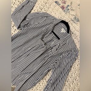 Black and white striped blouse j crew